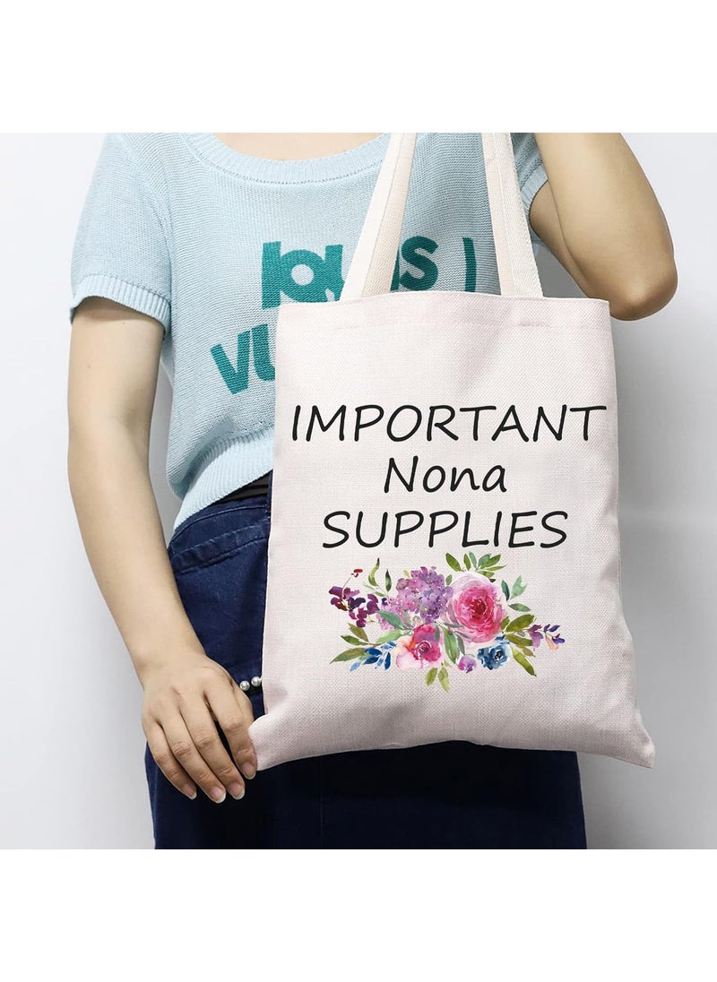 JXGZSO JXGZSO Important Nona Supplies Tote Bag Grandma Birthday Gift Babysitting Bag Nona Travel Gift Canvas Tote Bag  - Image 5