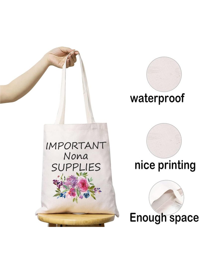 JXGZSO JXGZSO Important Nona Supplies Tote Bag Grandma Birthday Gift Babysitting Bag Nona Travel Gift Canvas Tote Bag  - Image 3