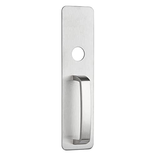 BRINKS Commercial Commercial Door Pull Plate with Cylinder Hole Satin Chrome Finish Meets ANSI Grade 1 Standards is UL Listed and is ADA Compliant