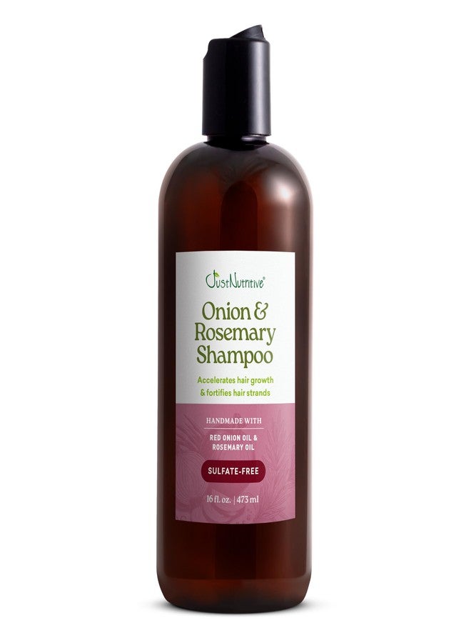 Just Nutritive Onion & Rosemary Shampoo for Hair Growth, Thickening, Strengthening - Sulfate-Free, Enriched with Red Onion Oil, Rosemary Oil, Tea Tree - 16 oz - Image 1