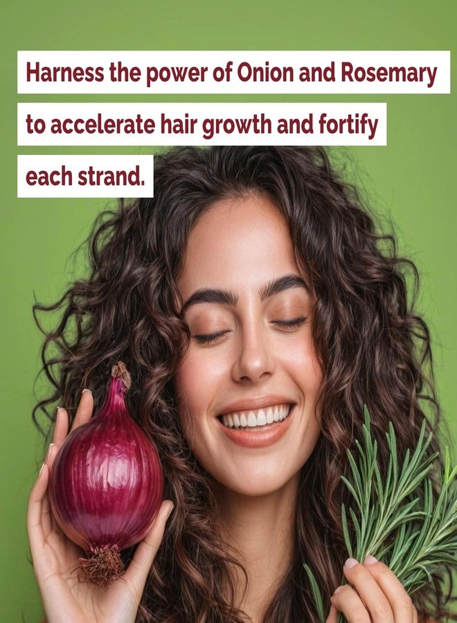 Just Nutritive Onion & Rosemary Shampoo for Hair Growth, Thickening, Strengthening - Sulfate-Free, Enriched with Red Onion Oil, Rosemary Oil, Tea Tree - 16 oz - Image 2