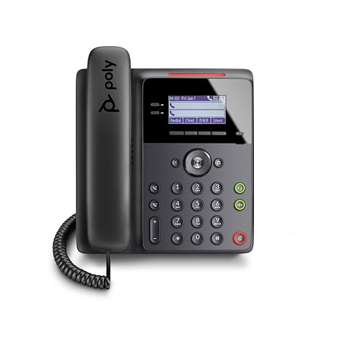 Poly Edge B30 IP Desk Phone PoE Polycom Open SIP Connect to 16 Lines Power Over Ethernet Acoustic Fence Technology RJ9 and 35mm Headset Ports Illuminated Keys Where You Need Them