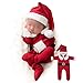 ForBaysy ForBaysy Christmas Newborn Photography Props Costume Red jumpsuit With Santa Hats for Baby Boys Girls Photoshoot  - Image 2