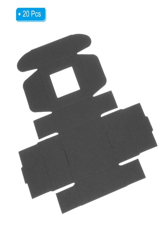 PATIKIL 3.3"x3.3"x1.4" Paper Soap Box with Window, 20 Pack Homemade Soap Boxes Square Presents Packaging Boxes for Birthday Christmas DIY Craft, Black - Image 3