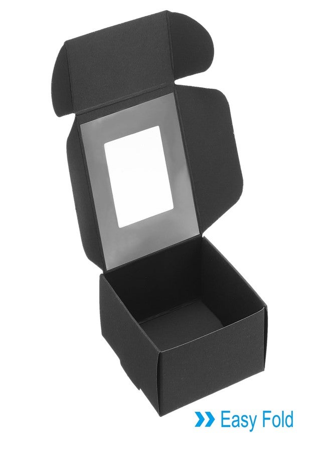 PATIKIL 3.3"x3.3"x1.4" Paper Soap Box with Window, 20 Pack Homemade Soap Boxes Square Presents Packaging Boxes for Birthday Christmas DIY Craft, Black - Image 4