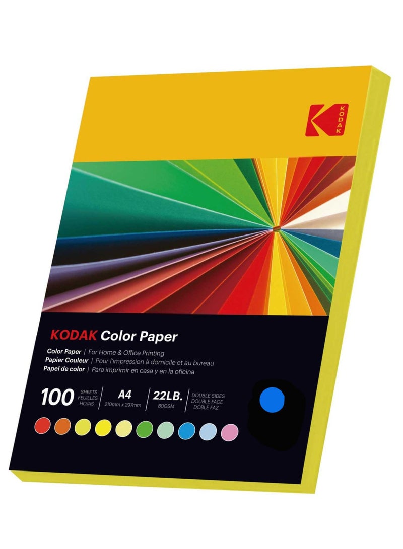 Kodak Color Paper Double Sides A4 (210x297mm) 100 Sheets 80 GSM BRIGHT BLUE - Image 2