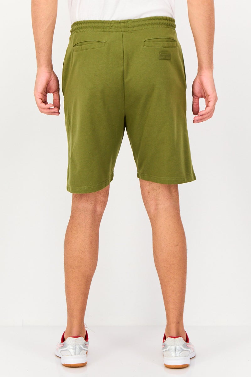 Blank Essentials Men Brand Logo Basic Shorts, Olive - Image 2