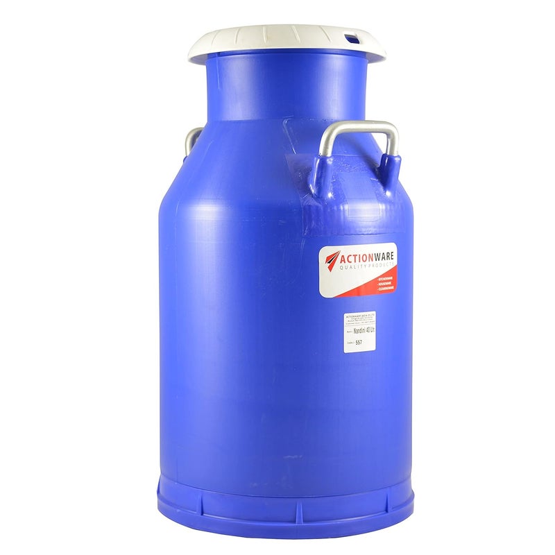 ACTIONWARE ACTIONWARE Unbreakable Plastic Milk Can 40 LtrContainerMulticolour With Fixed Handle Blue  - Image 1