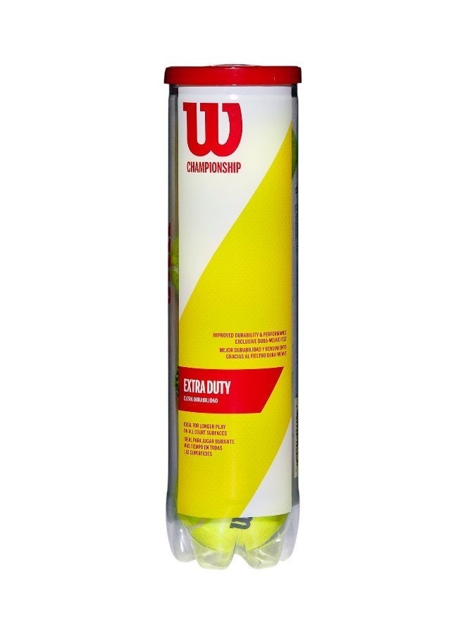 Wilson Championship Extra Duty All Courts Yellow Tennis Balls - 4 Ball Can - Image 4