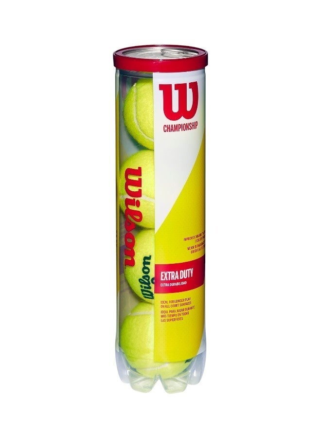 Wilson Championship Extra Duty All Courts Yellow Tennis Balls - 4 Ball Can - Image 3