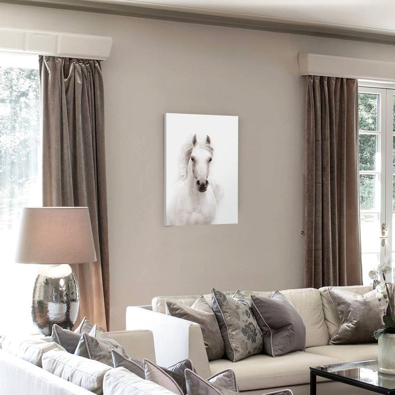 SUMGAR Modern Wall Art Bedroom Black and White Horse Pictures Office Farmhouse Animal Canvas Paintings Contemporary Prints Framed Artwork Living Room Home Decorations Gifts, 16x24 inch - Image 2