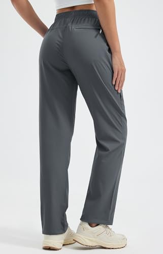 Libin Womens Hiking Pants Lightweight Quick Dry Cargo Pants Casual Safari Work Travel Outdoor Clothes Regular 29 Gray M - Image 3
