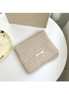100% Wool Knit Scarf Solid Korean Red Winter Warm Milk Tea Rice