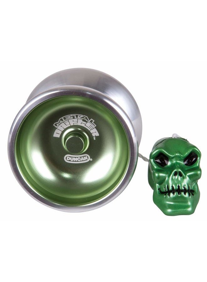 Duncan Toys Metal Drifter Yo-Yo, String Trick Yo-Yo with Counterweight, Ball Bearing Axle and Aluminum Body, Green - Image 1