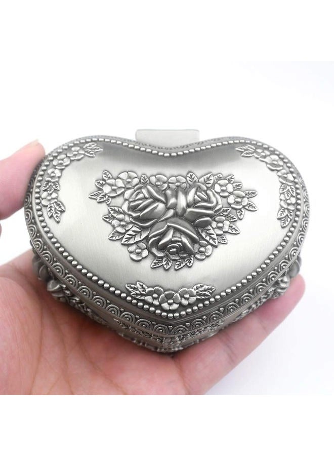 ROSIKING Heart-shaped Emboss Alloy Metal Music Box Wind Up Antique Jewelry Musical Boxes Christmas Birthday Valentine's Day Gifts Plays You are My Sunshine - Image 1