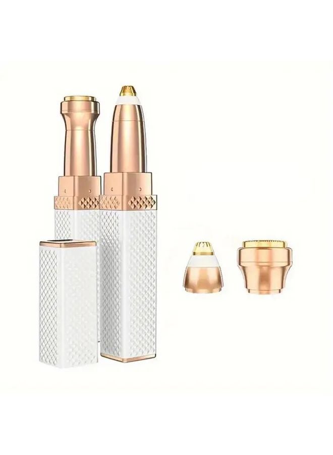 Upgrade White USB Rechargeable Womens Hair Remover Eyebrow Trimmer Face Legs Arms Nose - Image 1