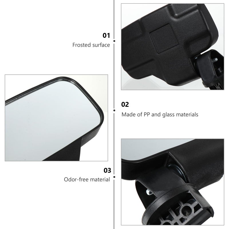 Wide Angle Car Rearview Mirror for Atv Utv Large Field Of View Black - Image 4