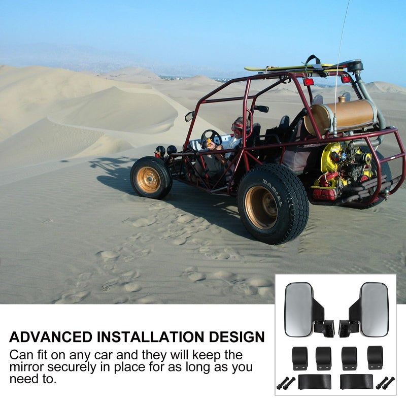 Wide Angle Car Rearview Mirror for Atv Utv Large Field Of View Black - Image 5