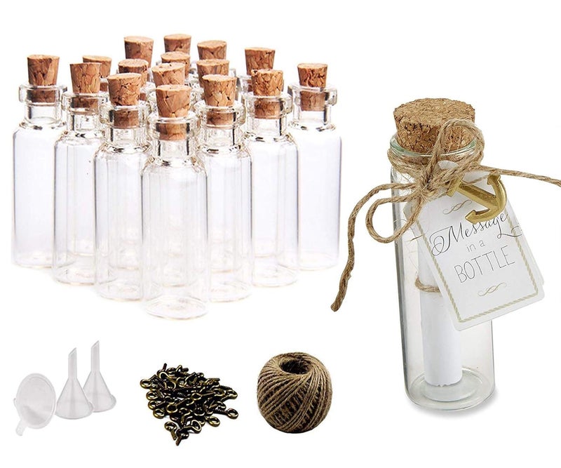 DIY Crafts DIY Crafts Pack Of 40 Pcs Kit Clear Glass Bottles Cork Stopper Vials Storage Container Projects Decoration Party Favors Mini Vials Cork Message Bottle ViPack Of 40 Pcs Kit Clear Glass Bottles  - Image 1