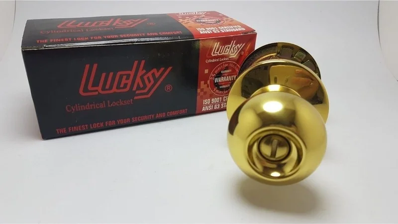 Enka Lucky Knob Lock Yellow WC Button Keyless Two-Way Gray 1 Piece