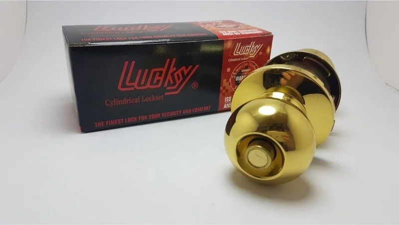 Enka Lucky Knob Lock Yellow WC Button Keyless Two-Way Gray 1 Piece