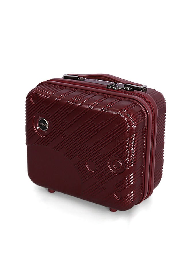 TITAN - Titan 3-Piece Hard Luggage Trolley Set with Cosmetic Bag - Burgundy - Image 1