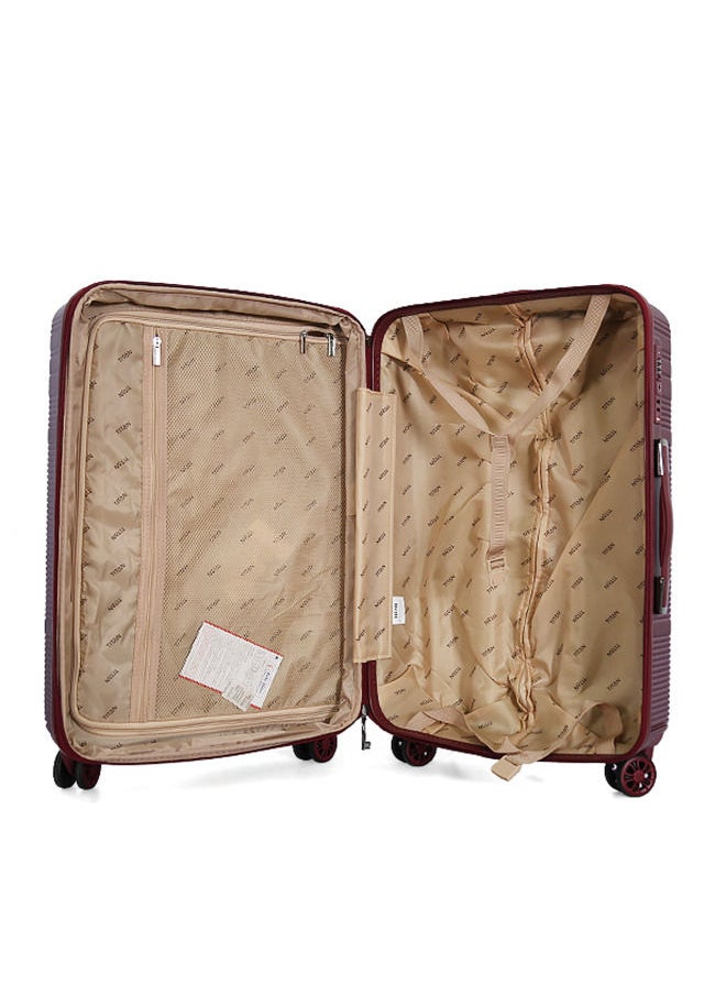 TITAN - Titan 3-Piece Hard Luggage Trolley Set with Cosmetic Bag - Burgundy - Image 1