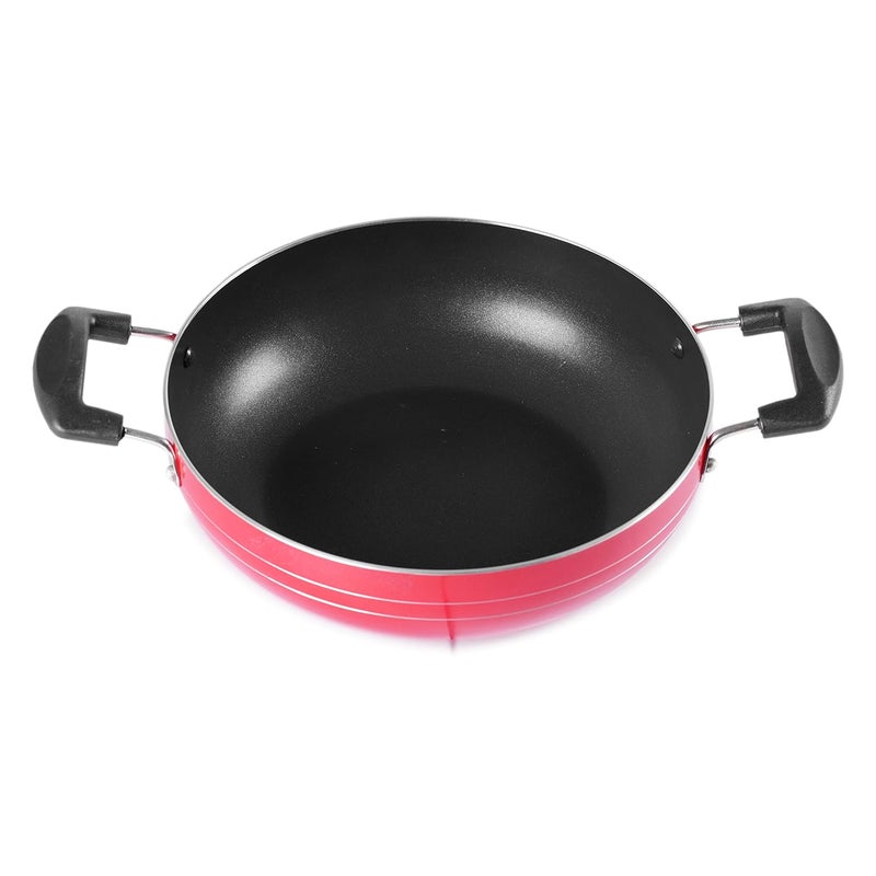 FLORA AND CO NonStick Deep Kadhai with Stainless Steel Lid 240mm - Image 3