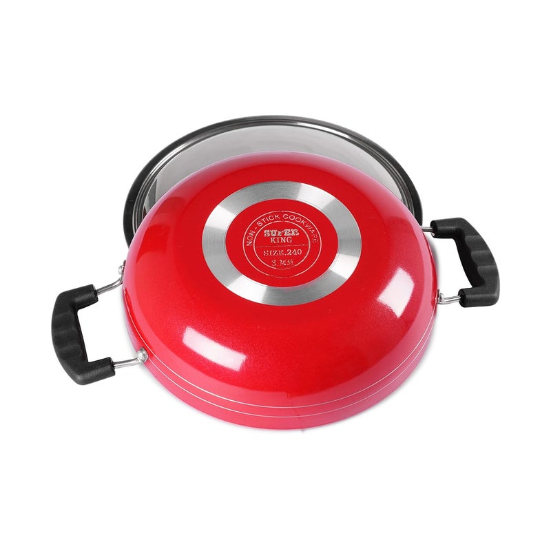 FLORA AND CO NonStick Deep Kadhai with Stainless Steel Lid 240mm - Image 4
