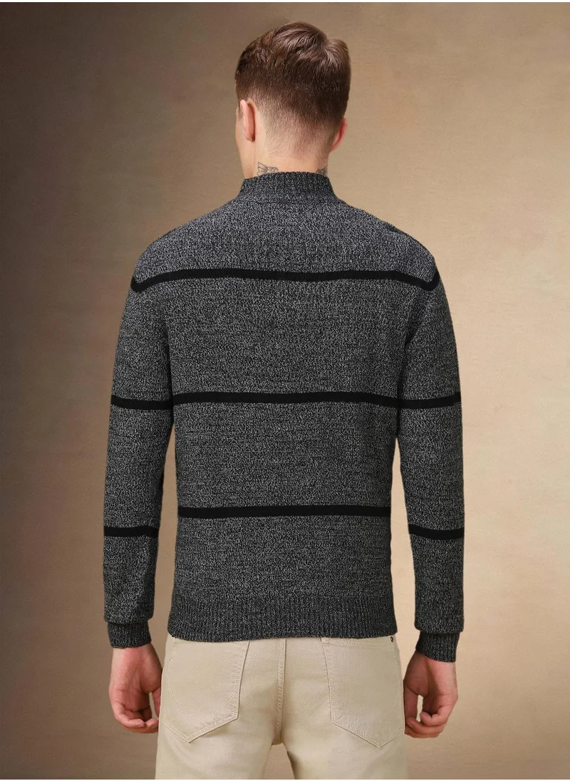 Dennis Lingo Men's Antra Melange 100% Acrylic Striped Regular Fit Sweater