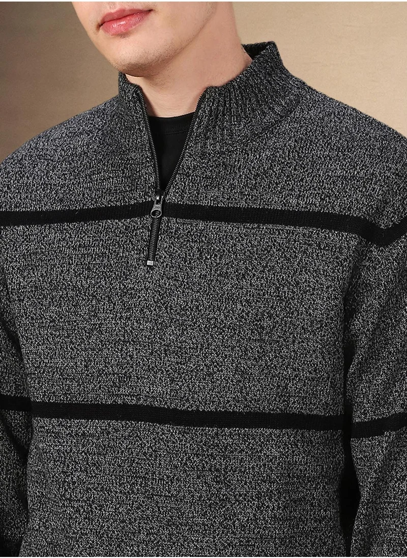 Dennis Lingo Men's Antra Melange 100% Acrylic Striped Regular Fit Sweater