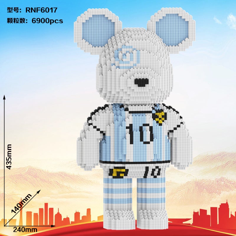 Compatible With Lego Small Particle Assembled Toys Super White Bear Blocks Large Ornaments Floor-To-Floor Adult Difficult Puzzle - Image 1