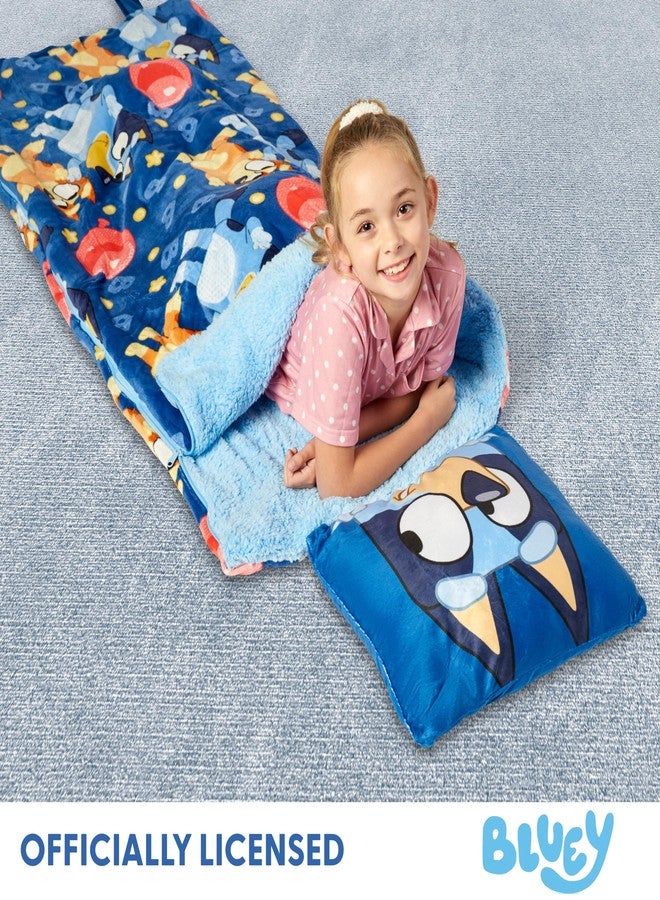 Northwest Bluey B for Balloon, Silk Touch Sherpa Slumber Bag with Attached Pillow, Cozy Portable Sleepover Set, Character Sleeping Bag for Travel, 27 x 56 Inches - Image 2