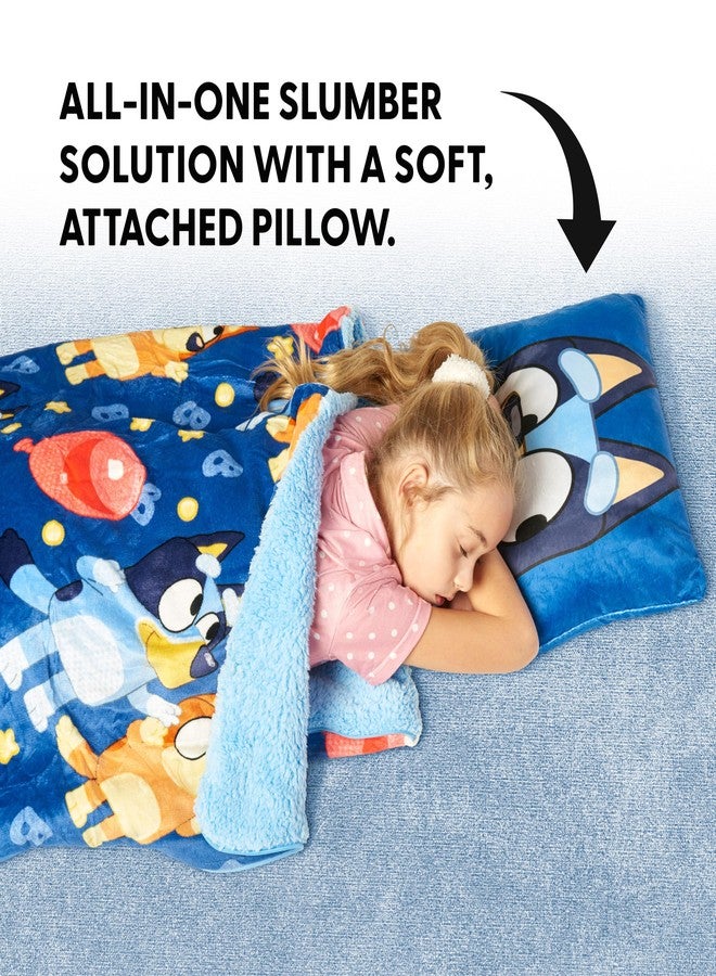 Northwest Bluey B for Balloon, Silk Touch Sherpa Slumber Bag with Attached Pillow, Cozy Portable Sleepover Set, Character Sleeping Bag for Travel, 27 x 56 Inches - Image 3