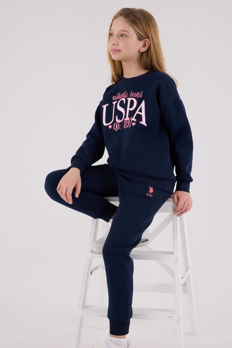 U.S. Polo Assn. U.S. Polo Assn Girls Navy Tracksuit Set - Image 1