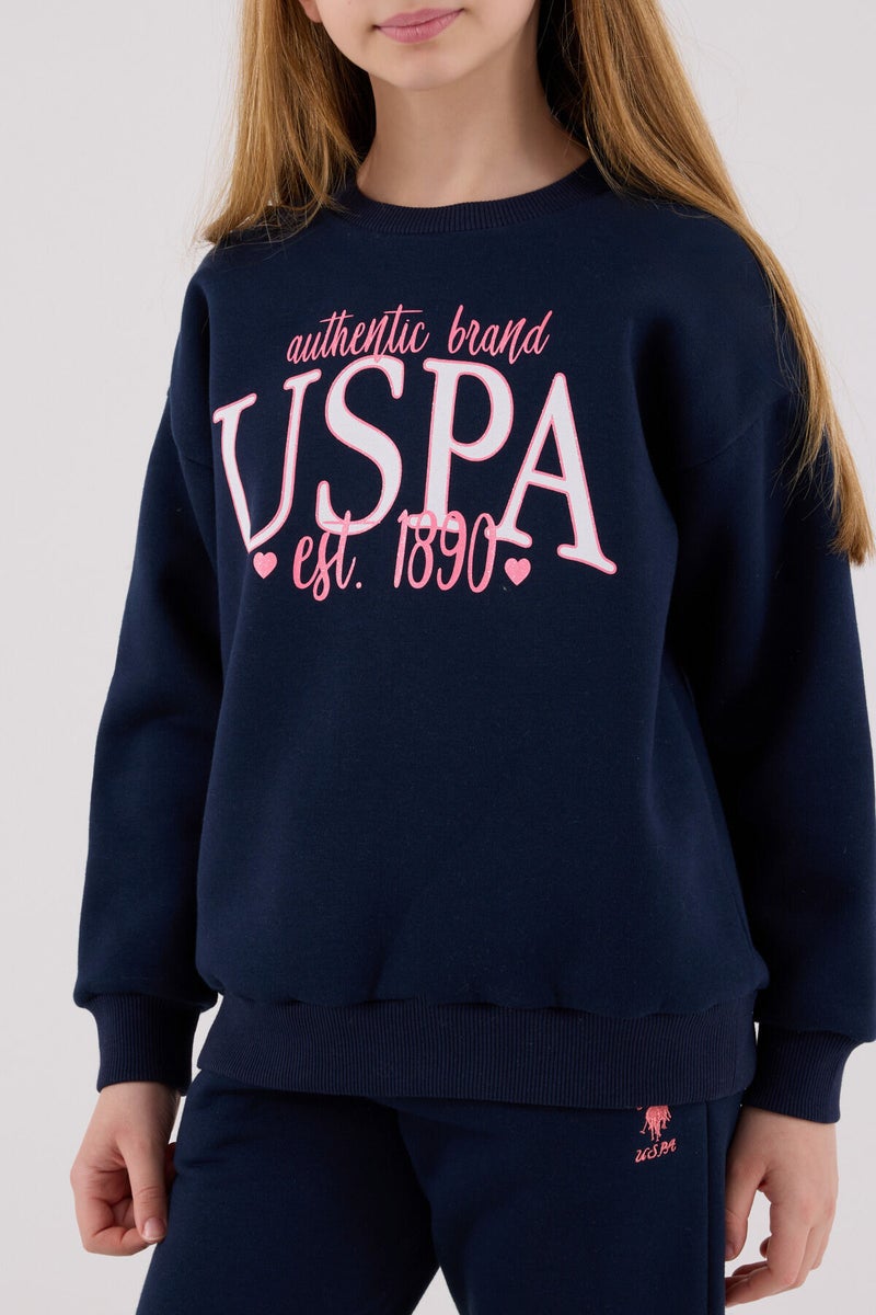 U.S. Polo Assn. U.S. Polo Assn Girls Navy Tracksuit Set - Image 4