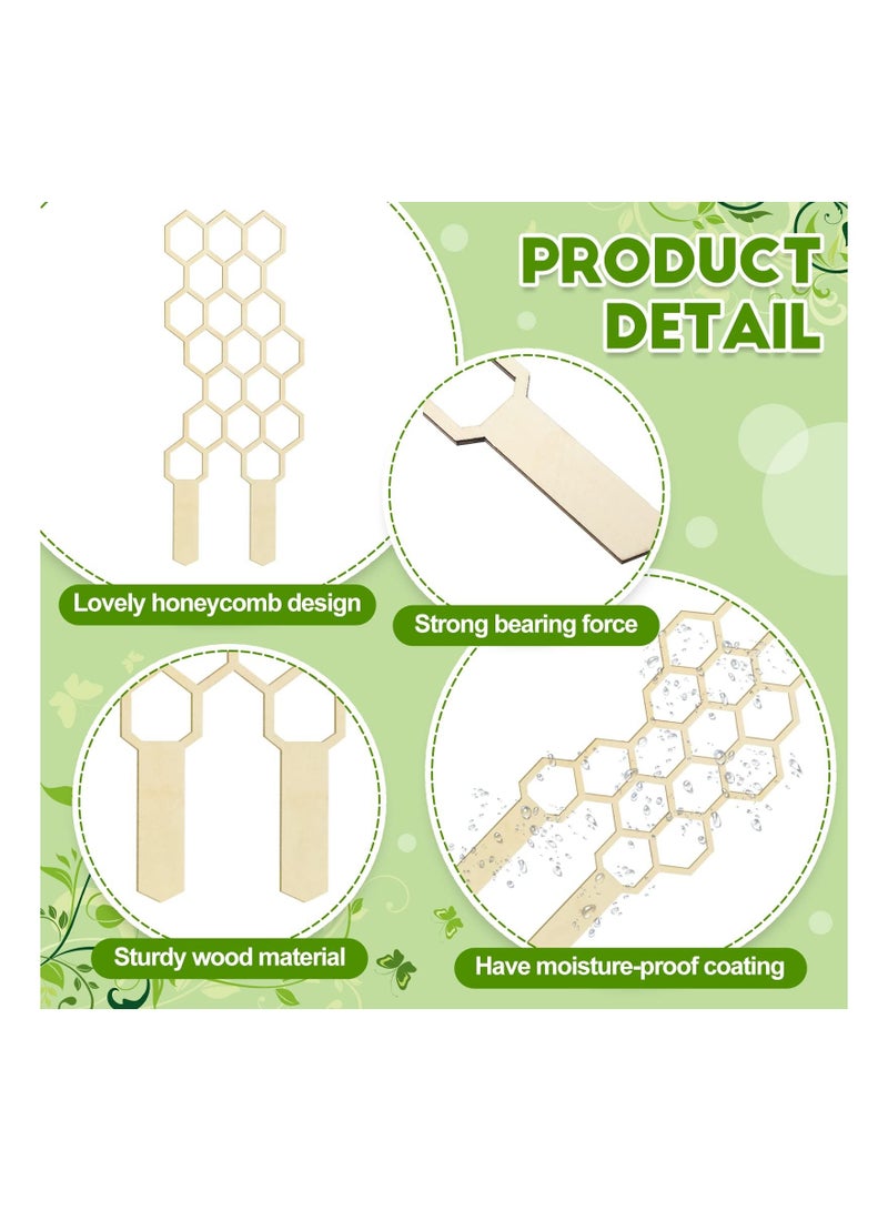 Y&D 3 Pack Small Trellis for Potted Climbing Plants Starter Holder Indoor Outdoor Garden Decor Wooden Honeycomb Flower Stem Vine Training Support Pole Accessories - Image 4