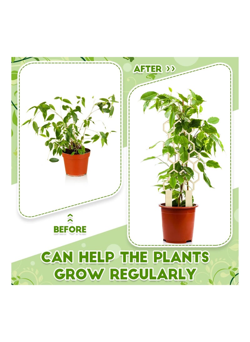 Y&D 3 Pack Small Trellis for Potted Climbing Plants Starter Holder Indoor Outdoor Garden Decor Wooden Honeycomb Flower Stem Vine Training Support Pole Accessories - Image 3