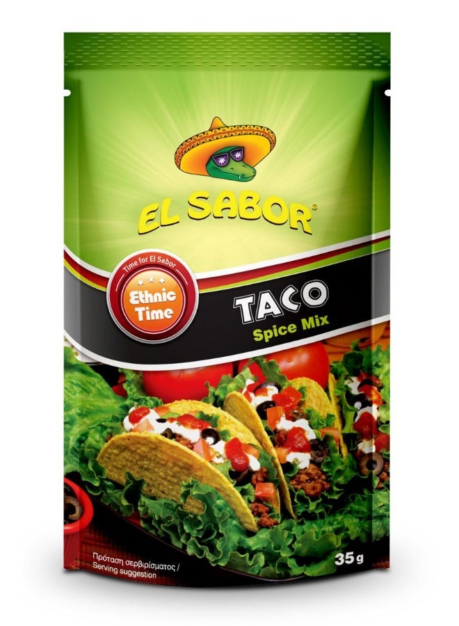 El Sabor Taco Spice Mix 35G, Mexican Seasoning For Tacos Mince And Wrap Fillings - Image 1