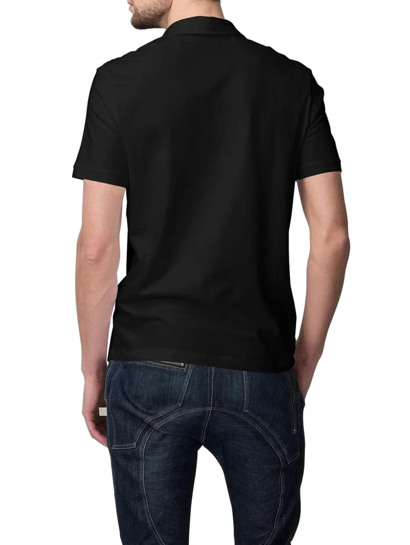 نوبيرو NOBERO Men's Black Cotton Regular Fit Polo Shirt