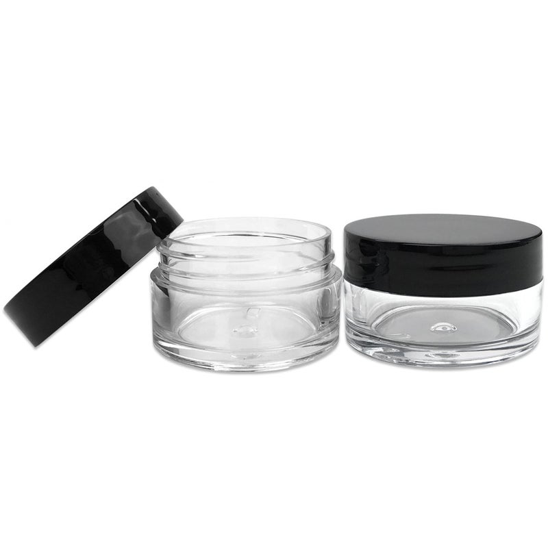 Beauticom 12 Piece 20g/20ml USA Acrylic Round Clear Jars with Lids for Lip Balms, Creams, Make Up, Cosmetics, Samples, Ointments and other Beauty Products (Black Lid (Flat Top)) - Image 3