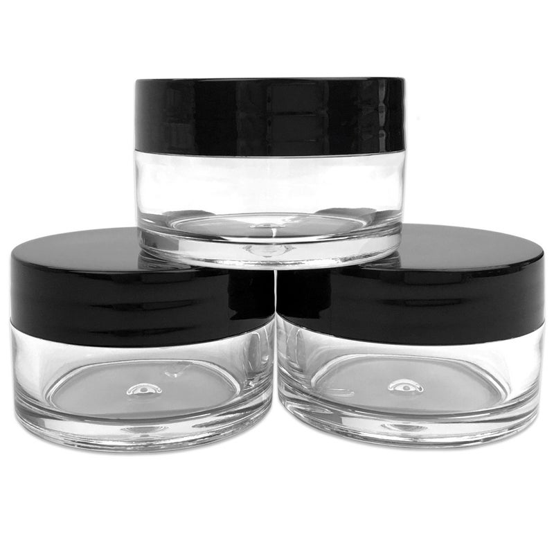 Beauticom 12 Piece 20g/20ml USA Acrylic Round Clear Jars with Lids for Lip Balms, Creams, Make Up, Cosmetics, Samples, Ointments and other Beauty Products (Black Lid (Flat Top)) - Image 4