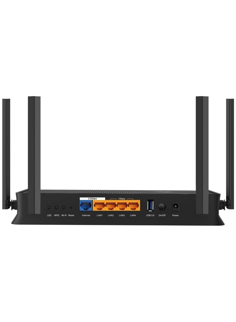 TP-LINK Archer BE230 BE3600 Dual-Band Wi-Fi 7 Router | 3.6 Gbps Speed, 2× 2.5 Gbps Ports, 4 External Antennas, MU-MIMO, OFDMA, Beamforming | EasyMesh, HomeShield Security, VPN Support, USB 3.0, Parental Controls, QoS, Alexa/Google Assistant Compatible Black - Image 3