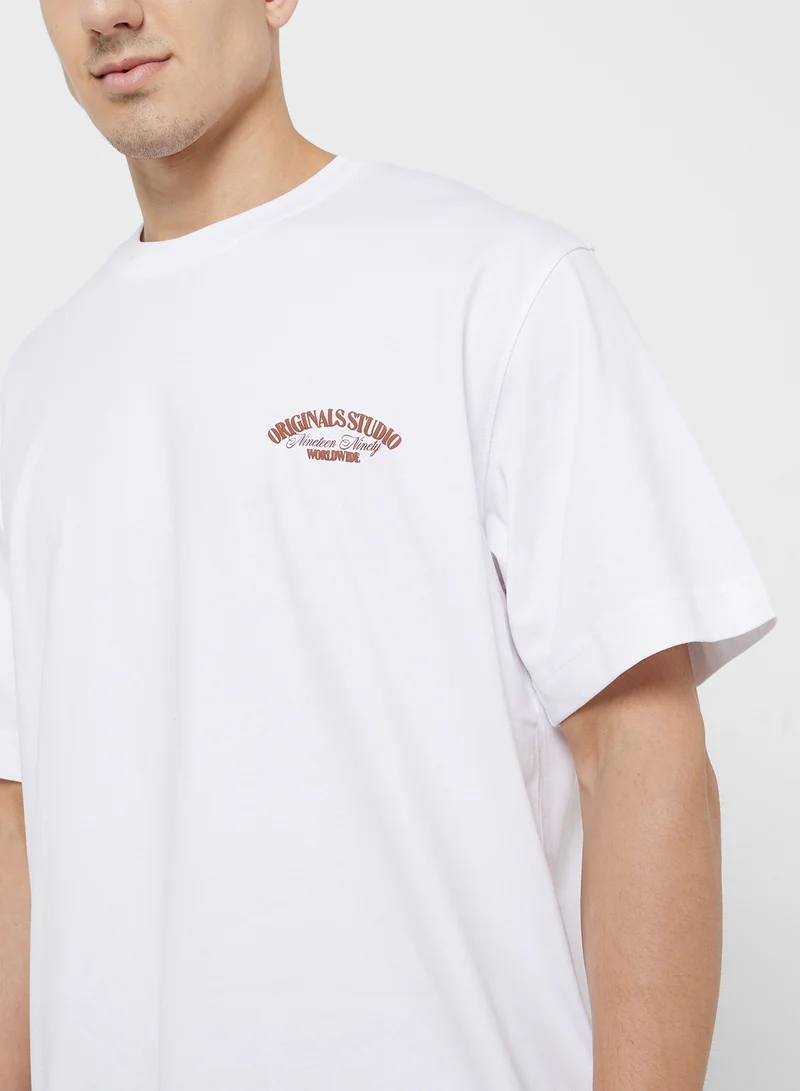 JACK & JONES Jorroxbury Slogan Crew Neck T-Shirt