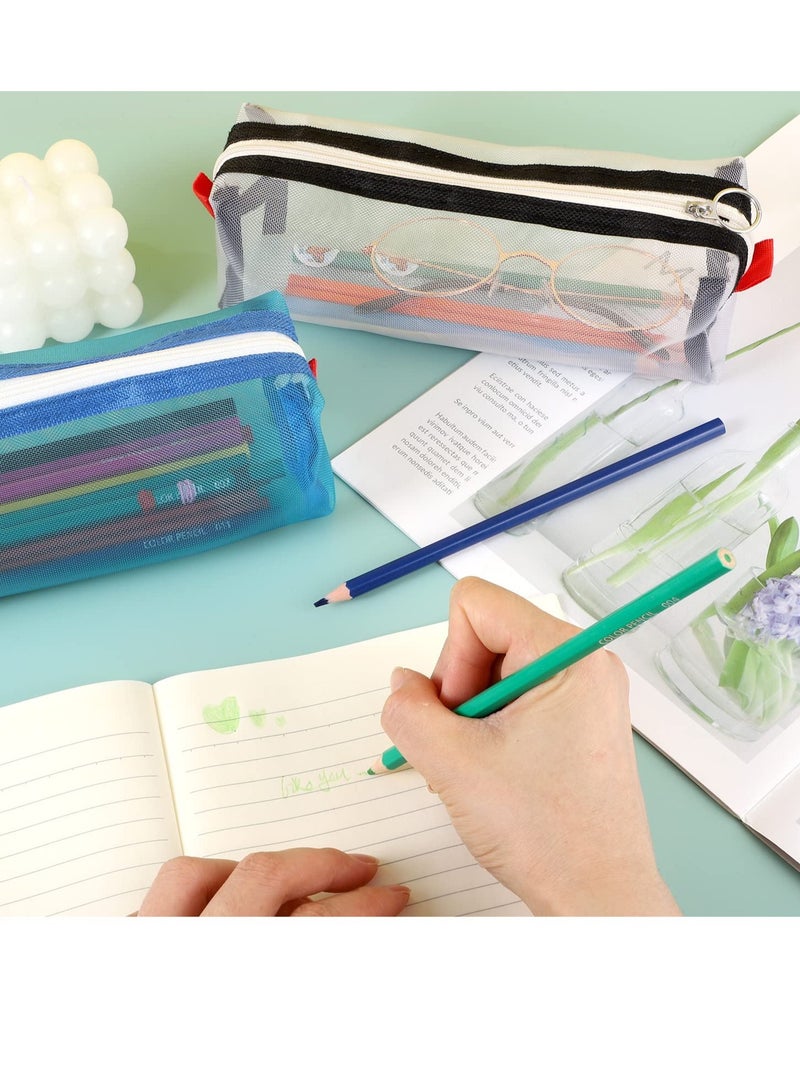 4 Pcs Clear Pencil Pouch - Multifunctional Transparent Makeup & Stationery Organizer Bag for Office, School, College, Perfect Gift for Teens & Adults, Boys & Girls - Image 3