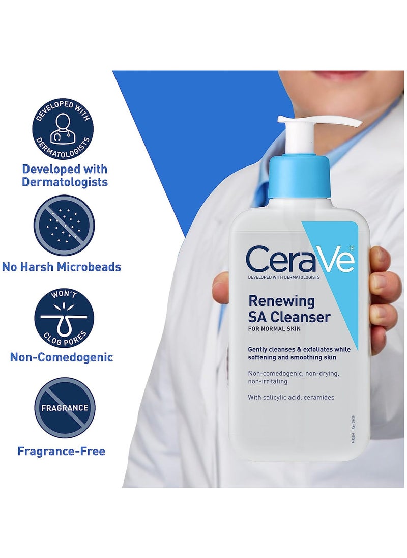 Cara Ve - CeraVe SA Cleanser Salicylic Acid Face Wash with Hyaluronic Acid, Niacinamide & Ceramides BHA Exfoliant for Face 8 Ounce, multi, 8 Fl Oz (Pack of 1) - Image 1