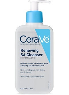 CeraVe SA Cleanser Salicylic Acid Face Wash with Hyaluronic Acid, Niacinamide & Ceramides BHA Exfoliant for Face 8 Ounce, multi, 8 Fl Oz (Pack of 1)