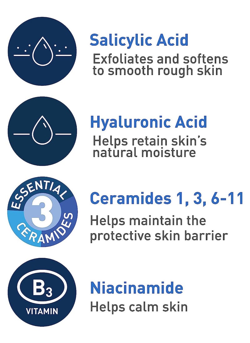 Cara Ve - CeraVe SA Cleanser Salicylic Acid Face Wash with Hyaluronic Acid, Niacinamide & Ceramides BHA Exfoliant for Face 8 Ounce, multi, 8 Fl Oz (Pack of 1) - Image 1