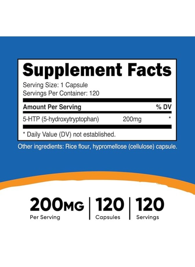 Nutricost 5-HTP Capsules 200mg 120 Caps - Image 2