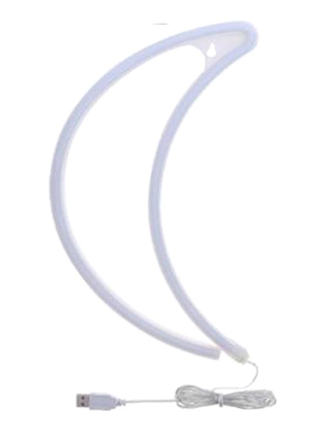 NIBEMINENT Moon Pattern Living Room Table LED Lamp White 29cm - Image 1